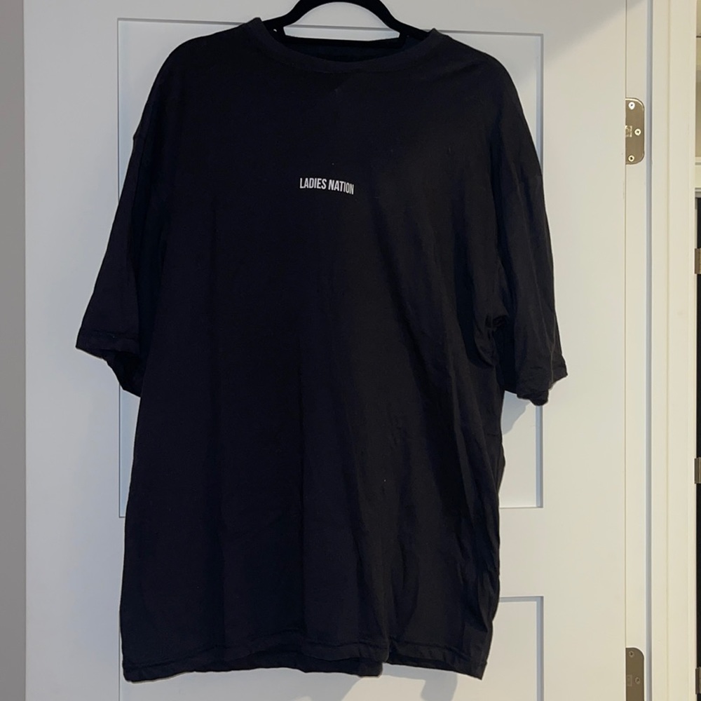 Black Oversized Printed Tee